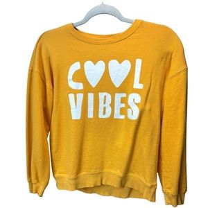 Zara “Cool Vibes” Sweatshirt (Kids 13-14) – Yellow, Pre-Owned